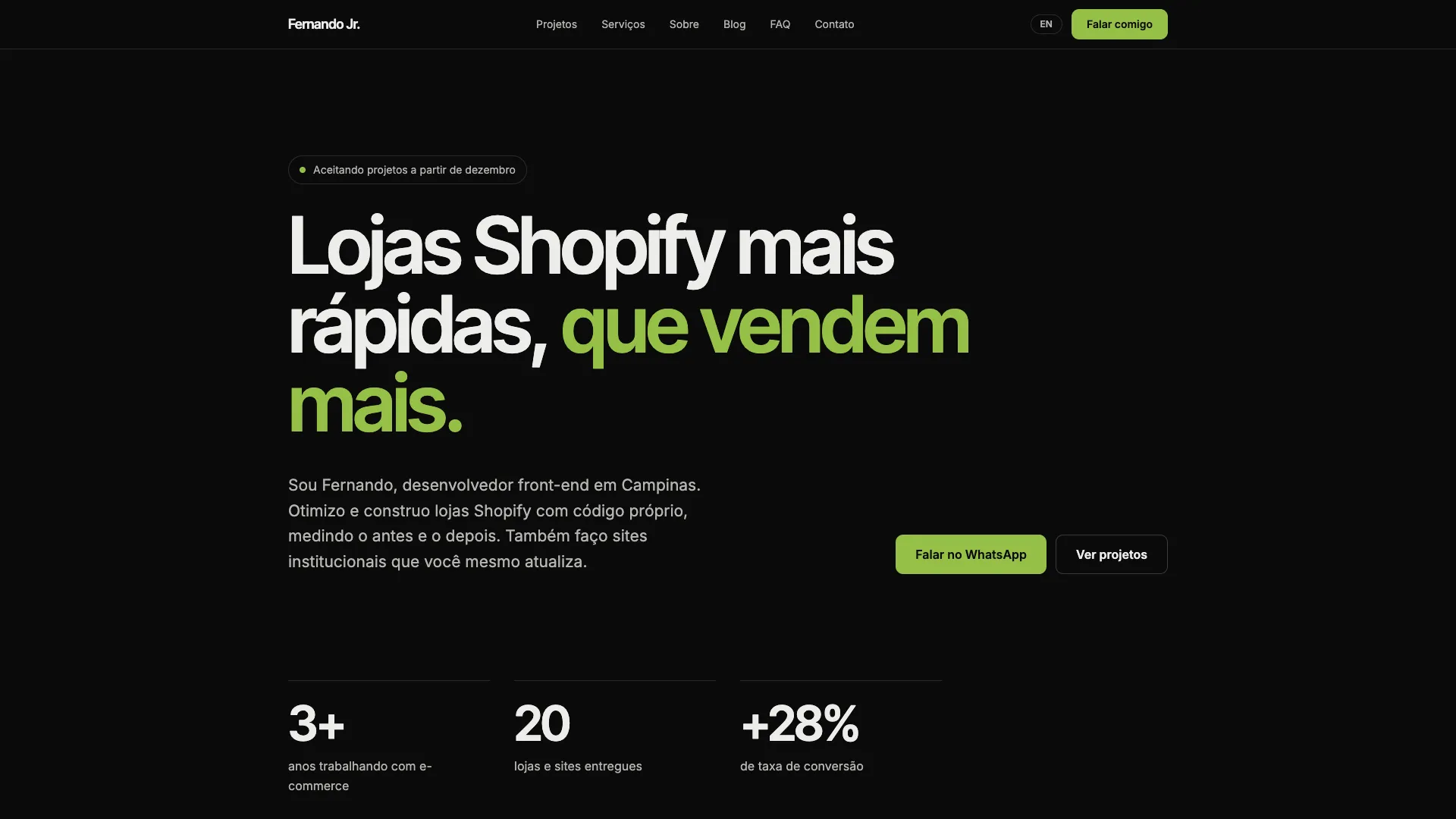 Lojas Shopify mais rápidas, que vendem mais.